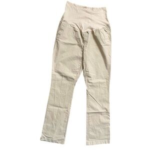 Old Navy Maternity Pants Stretch Size 16 Boot Cut Full Panel Cotton Blend khaki